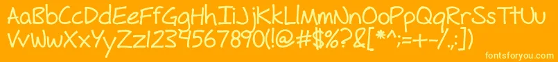 FhHyperboleBold Font – Yellow Fonts on Orange Background