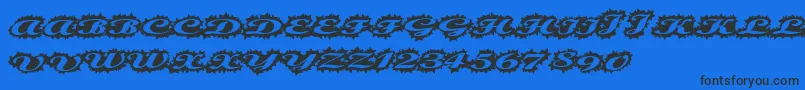 fuente Stellerscript – Fuentes Negras Sobre Fondo Azul