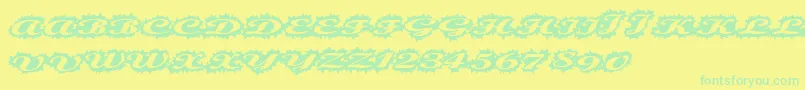 Czcionka Stellerscript – zielone czcionki na żółtym tle