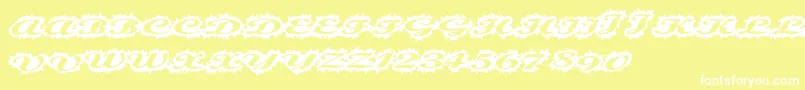 Stellerscript Font – White Fonts on Yellow Background