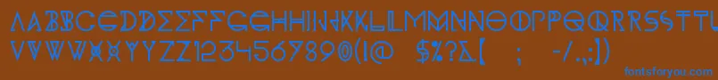 KhIdonx Font – Blue Fonts on Brown Background