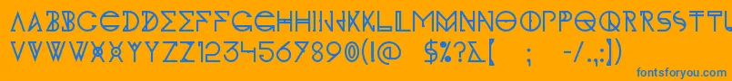 KhIdonx Font – Blue Fonts on Orange Background