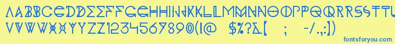 KhIdonx Font – Blue Fonts on Yellow Background