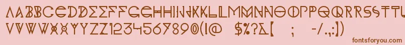 Więcej informacji o czcionce KhIdonx Czcionka KhIdonx – brązowe czcionki na różowym tle