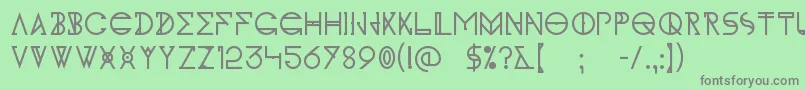 フォントKhIdonx – 緑の背景に灰色の文字