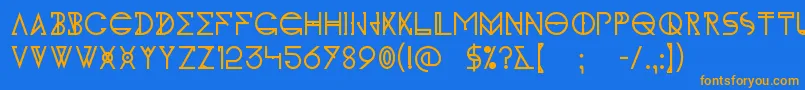 KhIdonx Font – Orange Fonts on Blue Background