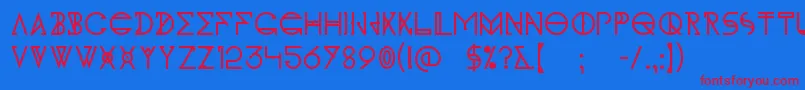 KhIdonx Font – Red Fonts on Blue Background