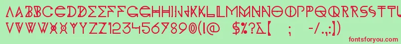 KhIdonx Font – Red Fonts on Green Background