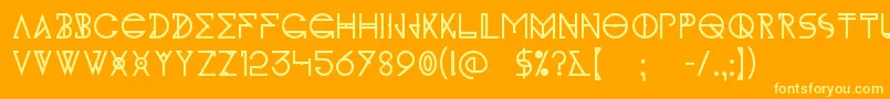 KhIdonx Font – Yellow Fonts on Orange Background