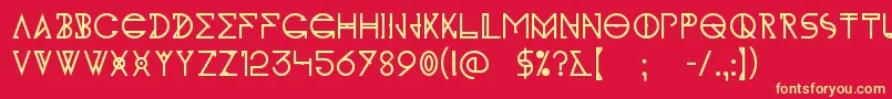 KhIdonx Font – Yellow Fonts on Red Background