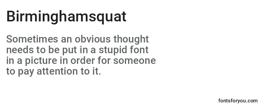 Review of the Birminghamsquat Font