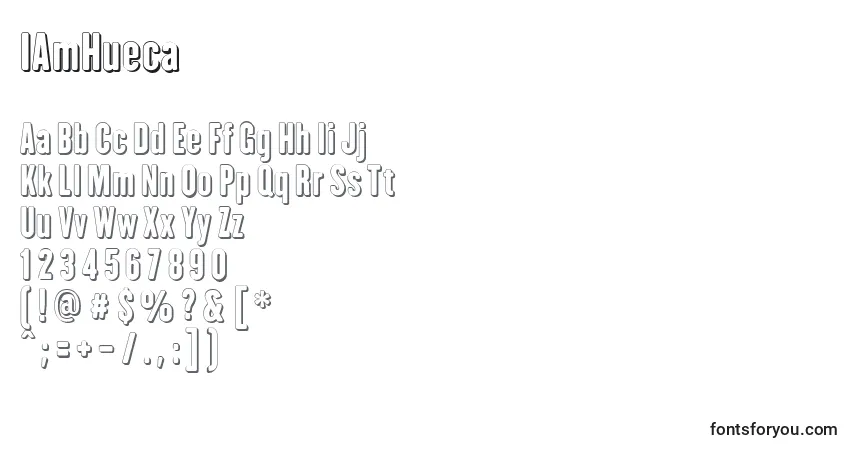 A fonte IAmHueca (46183) – alfabeto, números, caracteres especiais