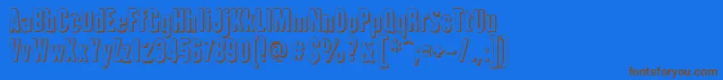 IAmHueca-Schriftart – Braune Schriften auf blauem Hintergrund