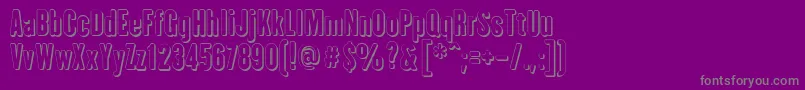 IAmHueca-fontti – harmaat kirjasimet violetilla taustalla