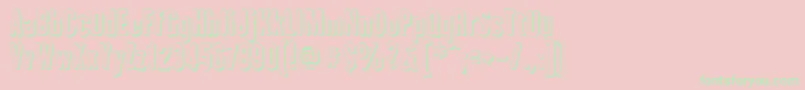 フォントIAmHueca – ピンクの背景に緑の文字