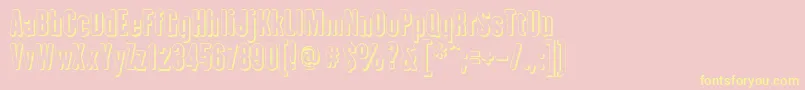 IAmHueca-fontti – keltaiset fontit vaaleanpunaisella taustalla