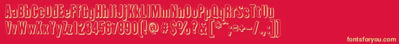 IAmHueca Font – Yellow Fonts on Red Background
