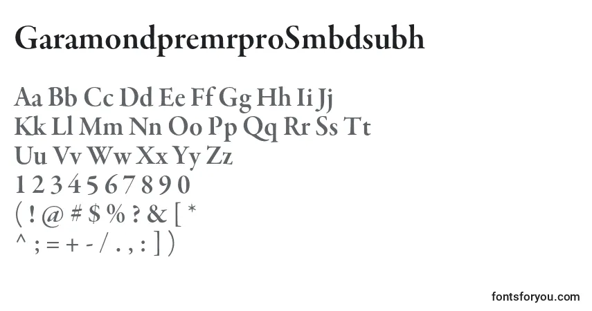 GaramondpremrproSmbdsubh Font – alphabet, numbers, special characters
