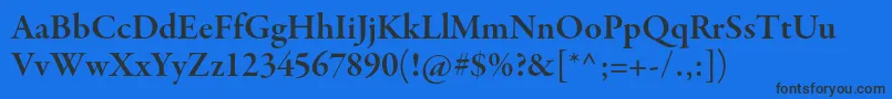 GaramondpremrproSmbdsubh-Schriftart – Schwarze Schriften auf blauem Hintergrund