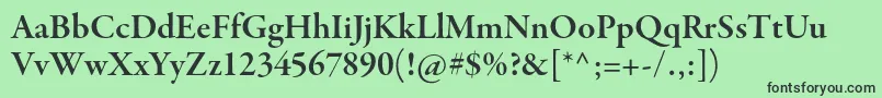 フォントGaramondpremrproSmbdsubh – 緑の背景に黒い文字