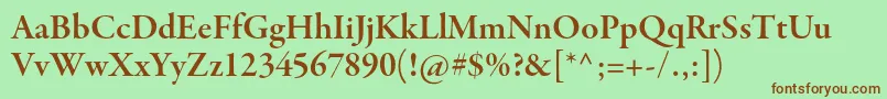 GaramondpremrproSmbdsubh Font – Brown Fonts on Green Background