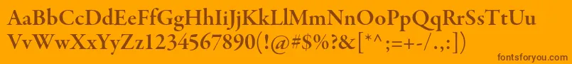 GaramondpremrproSmbdsubh Font – Brown Fonts on Orange Background