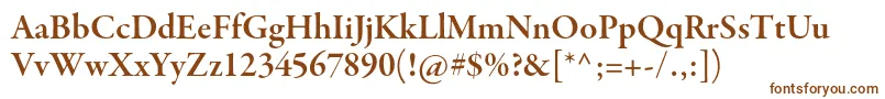 GaramondpremrproSmbdsubh-fontti – ruskeat fontit valkoisella taustalla