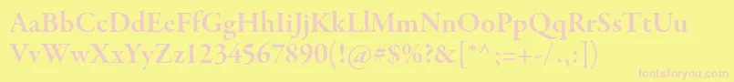 GaramondpremrproSmbdsubh Font – Pink Fonts on Yellow Background