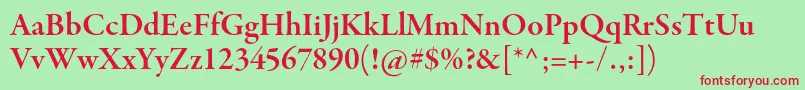 GaramondpremrproSmbdsubh Font – Red Fonts on Green Background