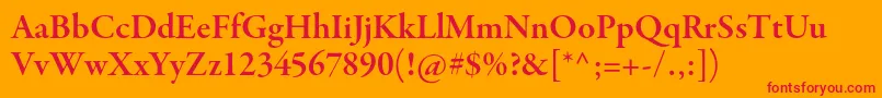 GaramondpremrproSmbdsubh Font – Red Fonts on Orange Background