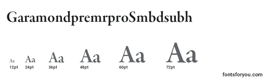 GaramondpremrproSmbdsubh Font Sizes