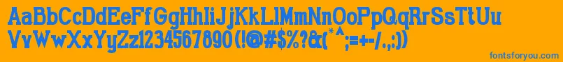 GabrielSerifCondensedBold-Schriftart – Blaue Schriften auf orangefarbenem Hintergrund