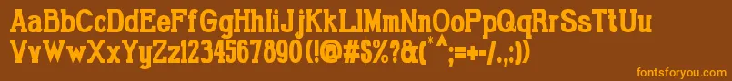 Fonte GabrielSerifCondensedBold – fontes laranjas em um fundo marrom