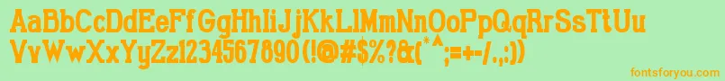 GabrielSerifCondensedBold Font – Orange Fonts on Green Background