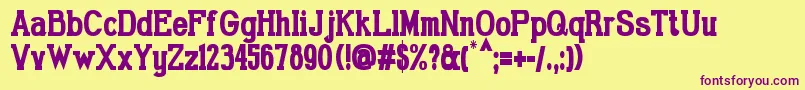 GabrielSerifCondensedBold Font – Purple Fonts on Yellow Background
