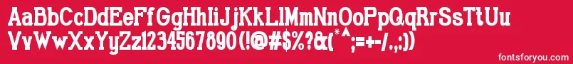 GabrielSerifCondensedBold Font – White Fonts on Red Background