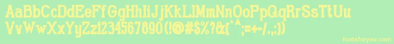 GabrielSerifCondensedBold Font – Yellow Fonts on Green Background