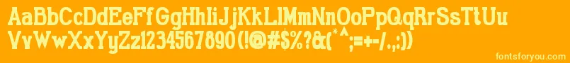 GabrielSerifCondensedBold Font – Yellow Fonts on Orange Background