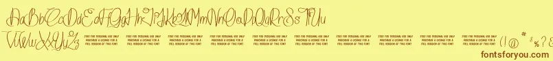 IslandOfDreams Font – Brown Fonts on Yellow Background