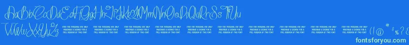 IslandOfDreams Font – Green Fonts on Blue Background