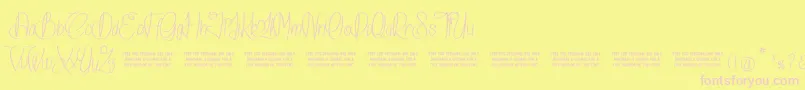 IslandOfDreams-Schriftart – Rosa Schriften auf gelbem Hintergrund