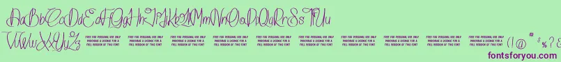 IslandOfDreams Font – Purple Fonts on Green Background