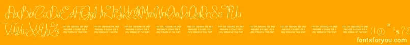 IslandOfDreams-Schriftart – Gelbe Schriften auf orangefarbenem Hintergrund