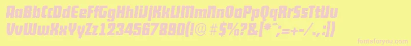DekodisplayserialBolditalic Font – Pink Fonts on Yellow Background