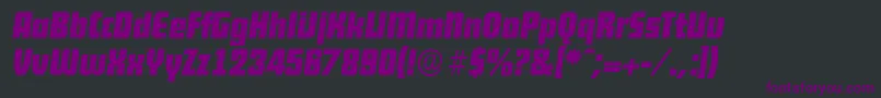 フォントDekodisplayserialBolditalic – 黒い背景に紫のフォント