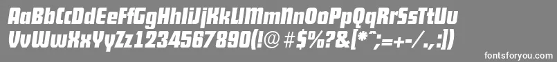フォントDekodisplayserialBolditalic – 灰色の背景に白い文字