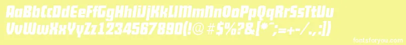 DekodisplayserialBolditalic Font – White Fonts on Yellow Background