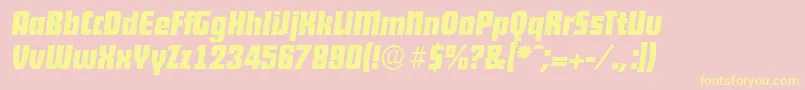 DekodisplayserialBolditalic Font – Yellow Fonts on Pink Background