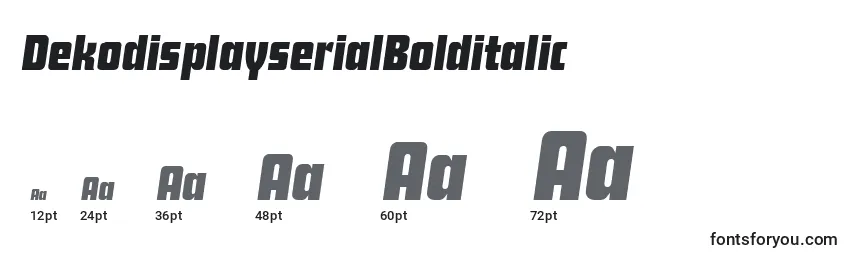 Размеры шрифта DekodisplayserialBolditalic