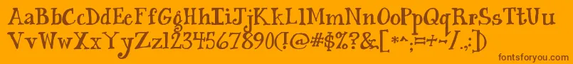 Jandasiestasunset-Schriftart – Braune Schriften auf orangefarbenem Hintergrund